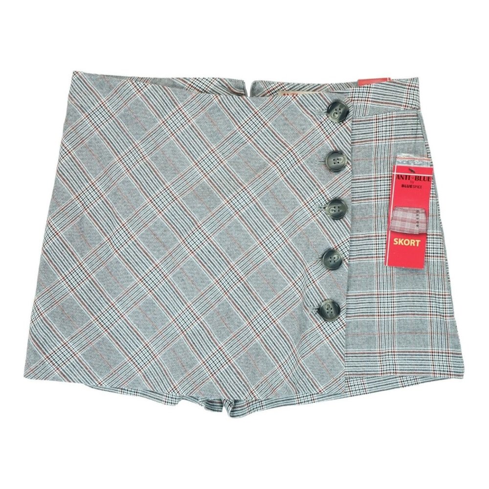 NWT Anti Blue by Blue Spice Women's‎ Skort Size 13 Red/Black/White Plaid